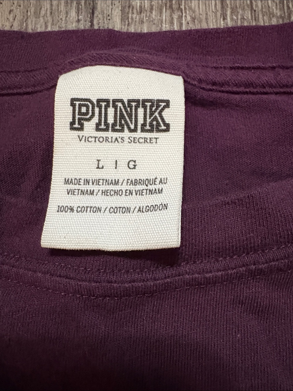 PINK Victoria's Secret Long Sleeve Tee - Plum - Picture 2 of 4